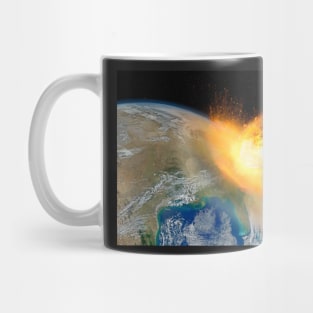 Dangerous asteroid hits planet Earth Mug